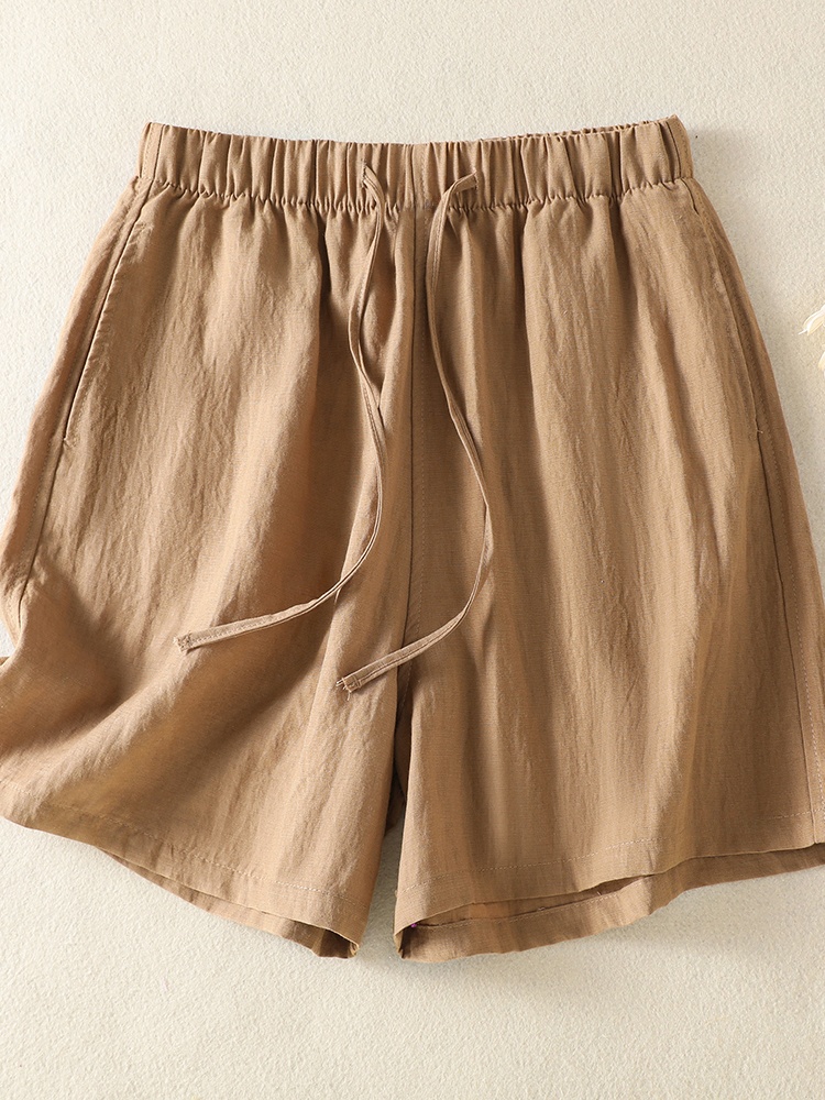 Short Linen Drawstring - Women's Cotton Linen Short Pants Summer