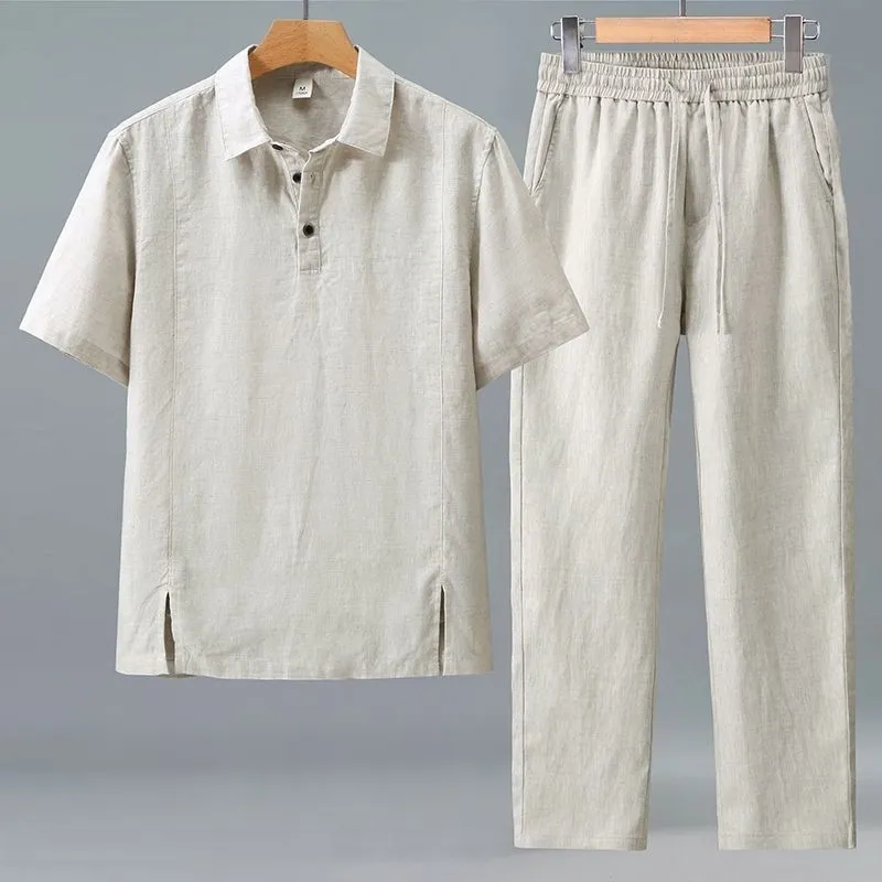 Men Plus Size Summer Linen Two - đánh giá và giá Short Linen Drawstring