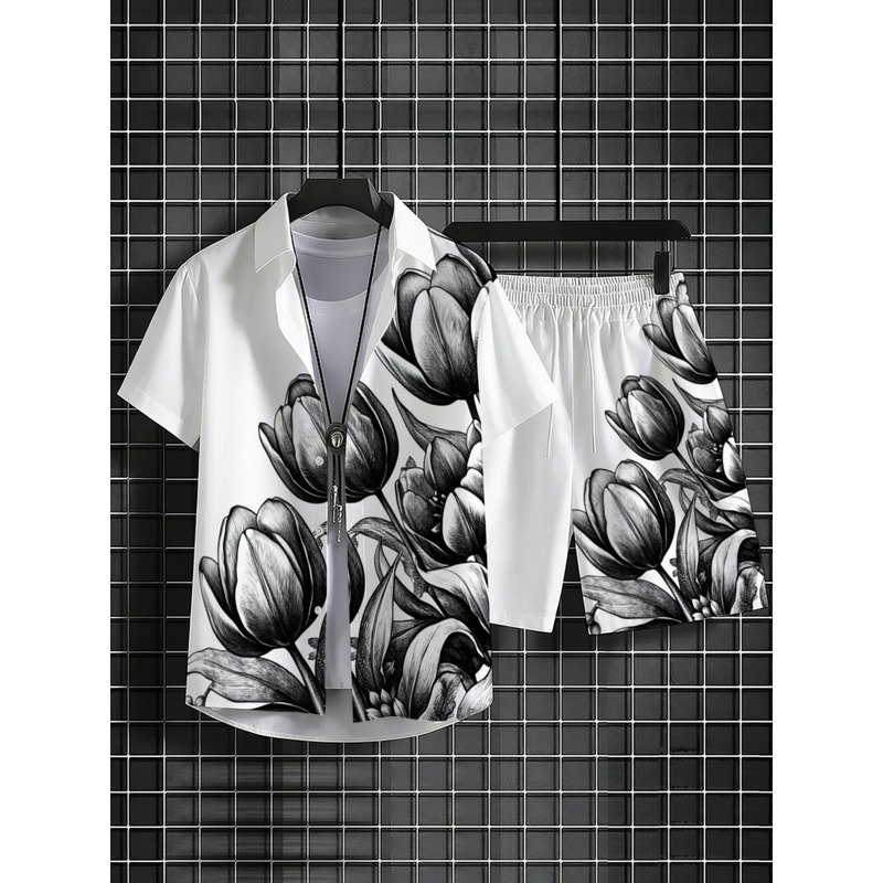 Mens White Floral Print Shirt  - đánh giá và giá Resort Shirt Floral